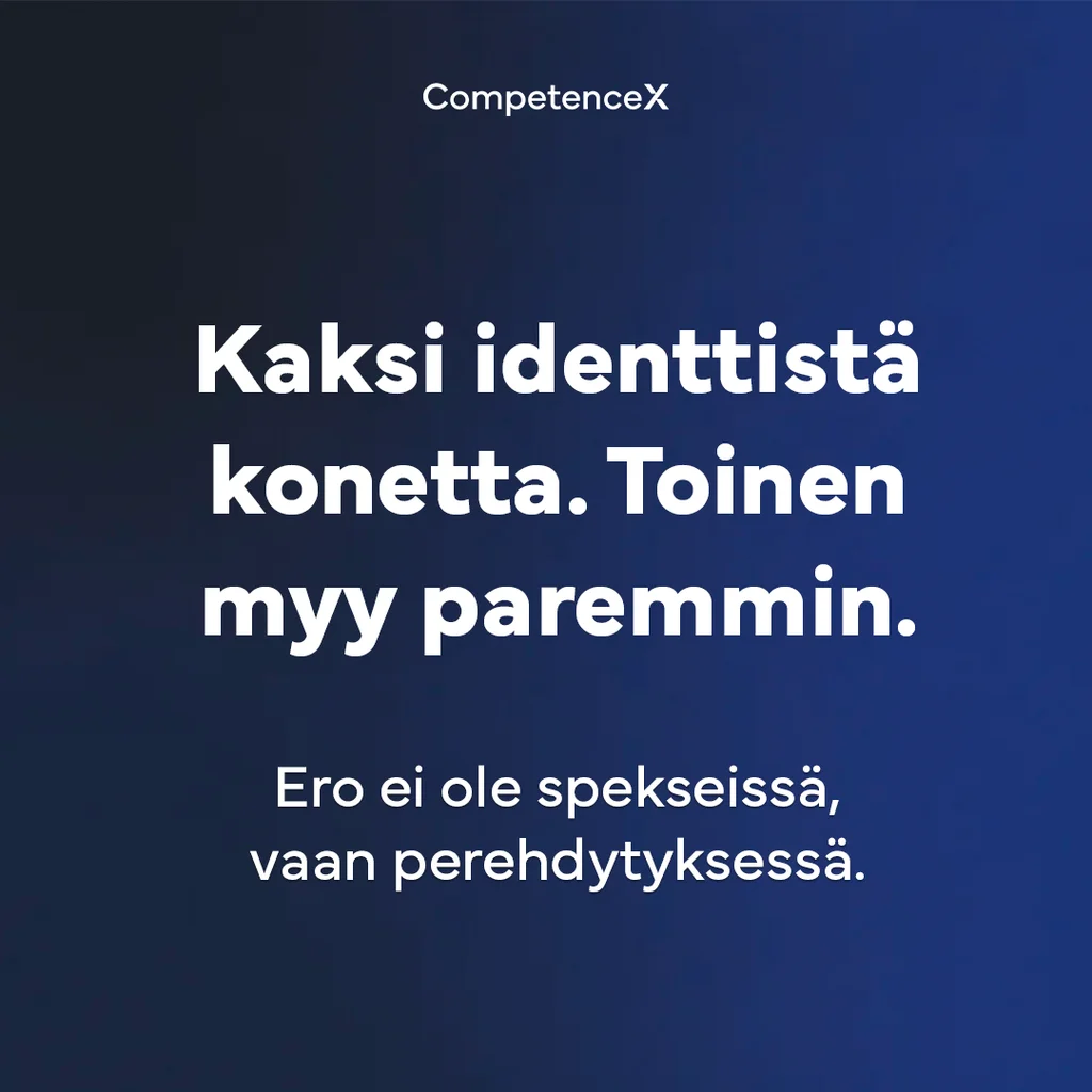 Tietoisku: kaksi identtistä konetta, toinen myy paremmin perehdytyksen ansiosta