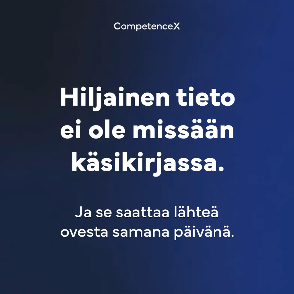 Tietoisku: huoltoteknikon hiljainen tieto saattaa lähteä ovesta samana päivänä