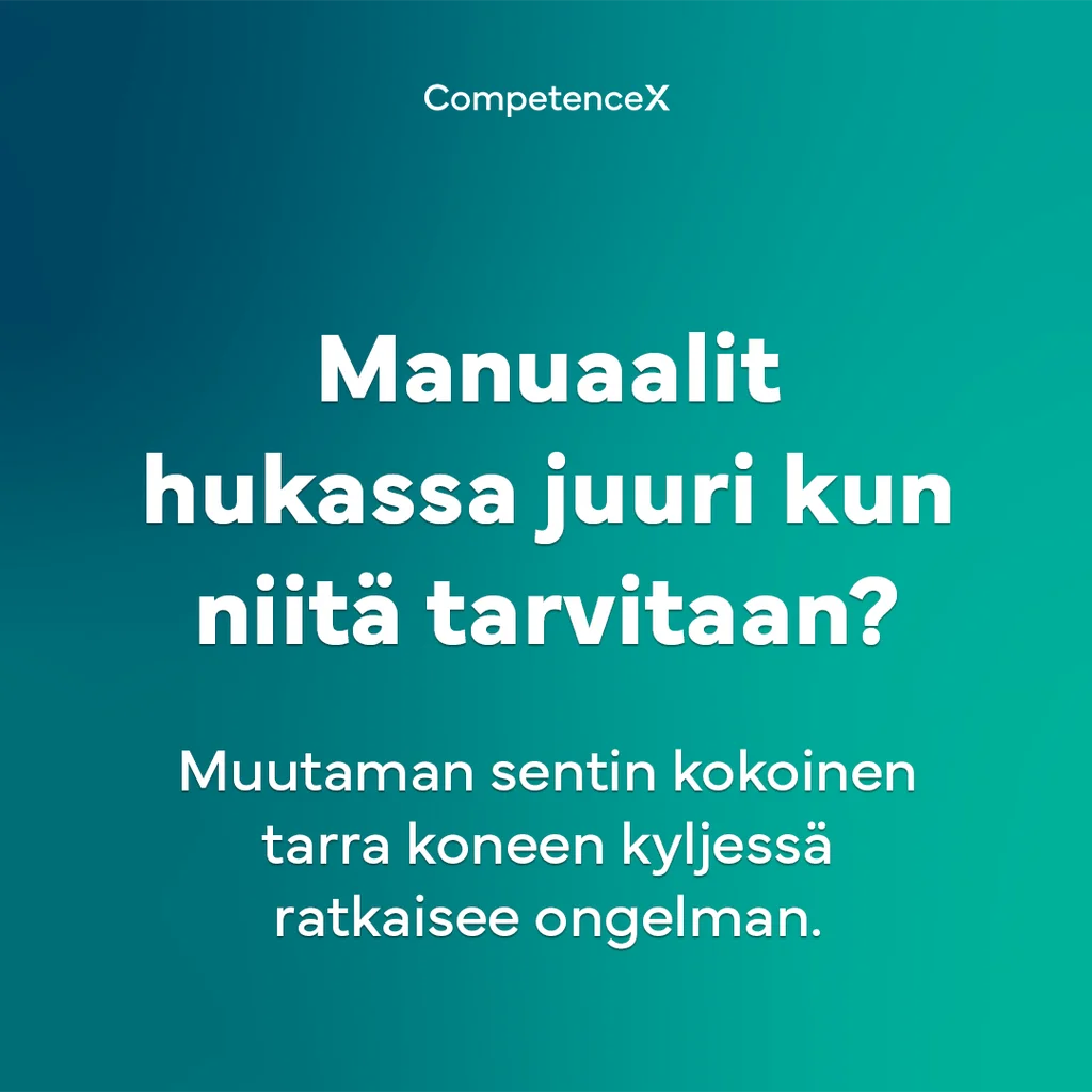 Tietoisku: manuaalit hukassa juuri kun niitä tarvitaan, QR-tarra ratkaisee sen